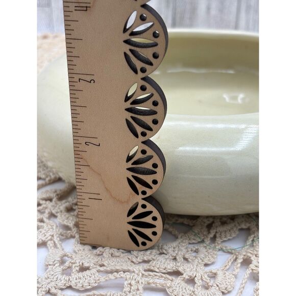 TWO Vintage Saucer Planters Bonsai Succulents Retro Green White MCM - Picture 5 of 8